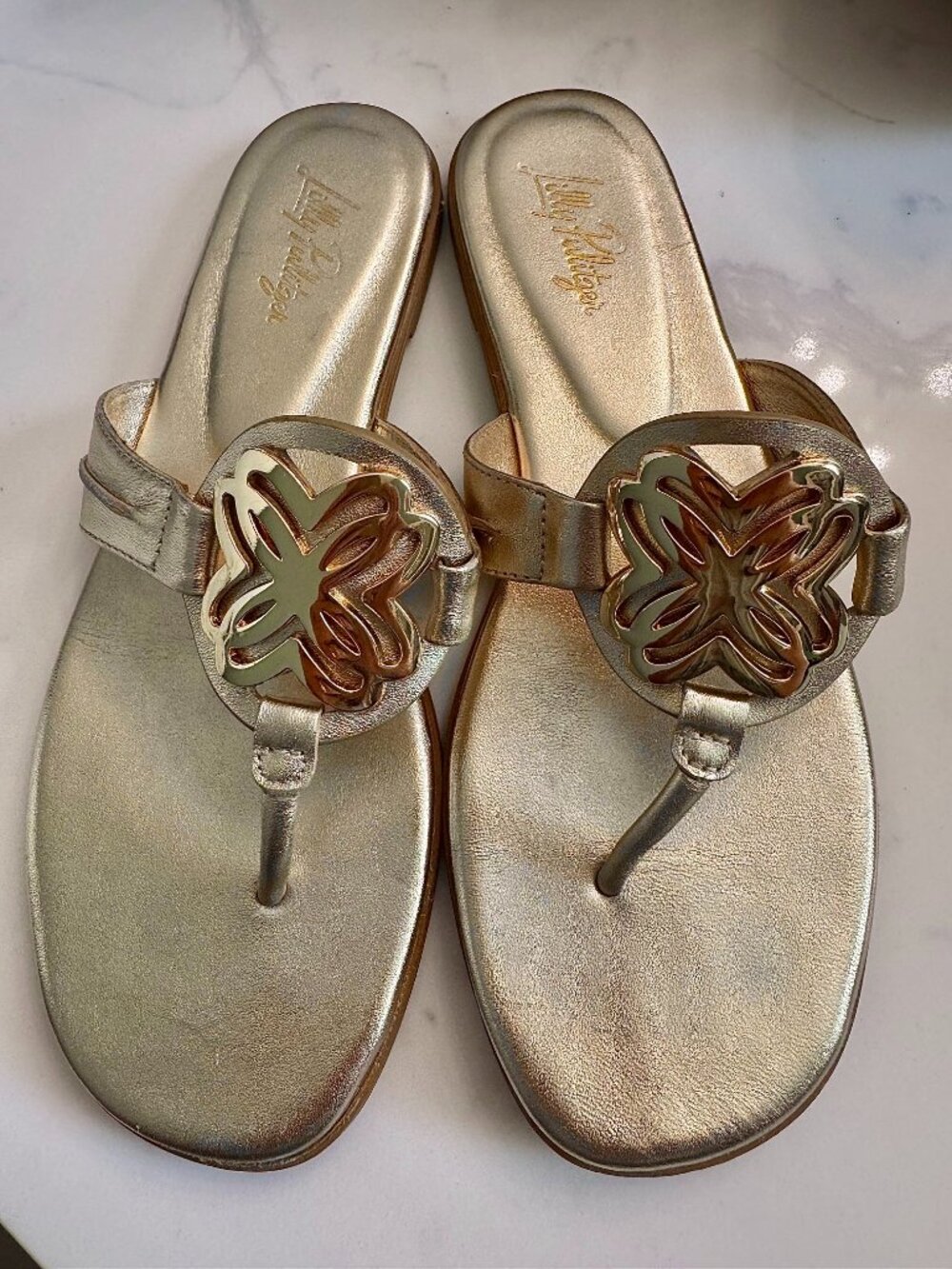 Lilly Pulitizer "Lilly" Gold Sandal